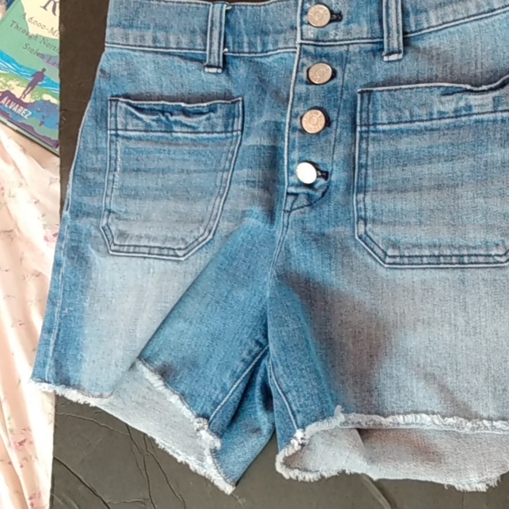 Madewell hi rise  button fly jeans cutoff shorts